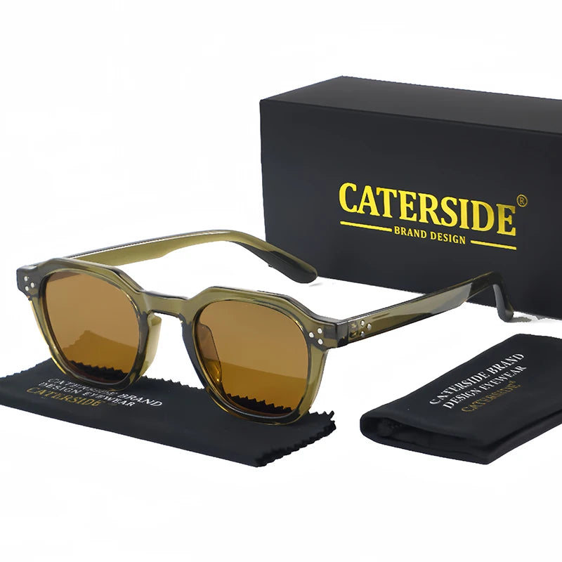 Lunettes de Soleil Rétro CATERSIDE™ – Polarisées & Ultralégères pour Homme